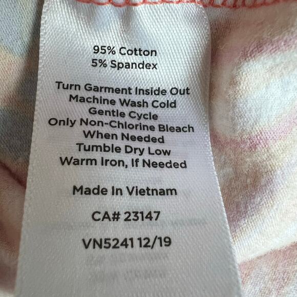 Talbots Women T Shirt Small Cotton Bateau Neck Tee Multi Color Flower 3/4 Sleeve - Picture 8 of 8